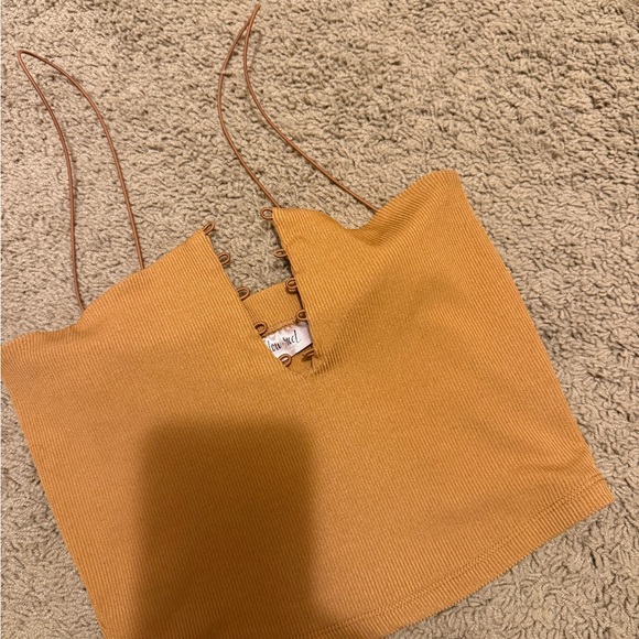 Stylish Mustard Crop Top - Picture 3 of 4